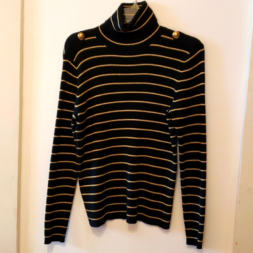 Vintage Ralph Lauren Black Gold Turtleneck Sweater
